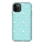 Snowy Egret  Pattern  iPhone Case (Blue)