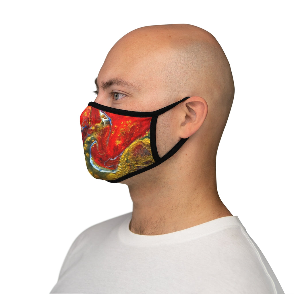Lava Flow Fitted Polyester Face Mask