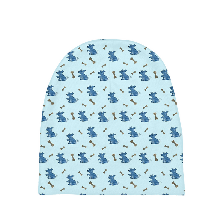Simple Dog and Bone Pattern Baby Beanie (Blue)