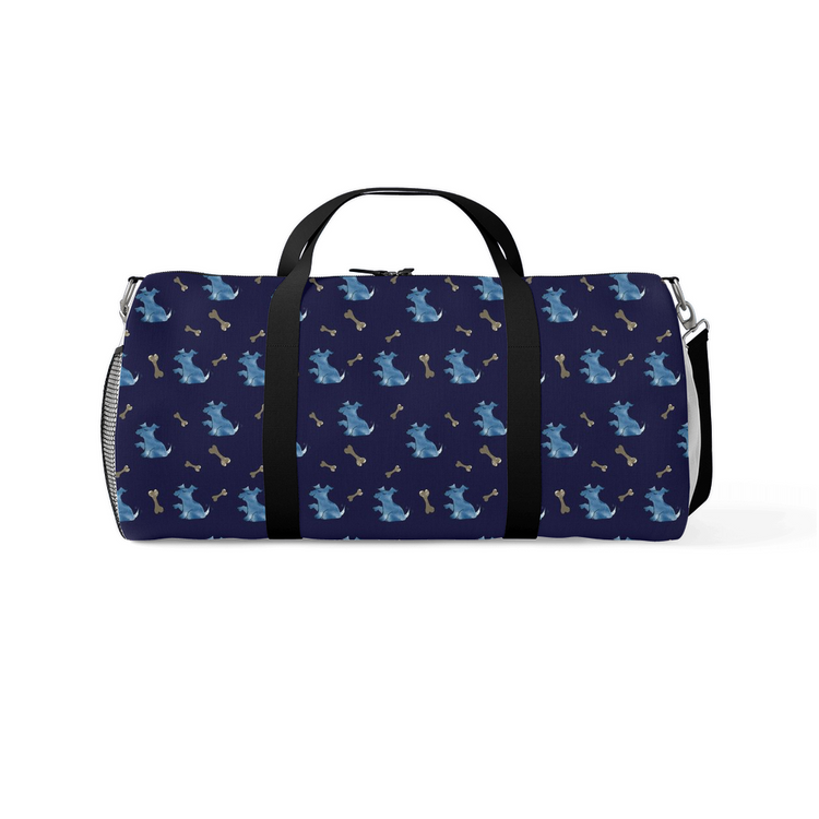 Simple Dog and Bone Pattern Duffle Bag ( Dark Blue)