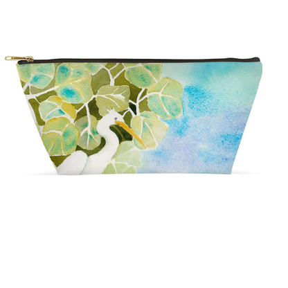 Snowy Egret and Sea Oats Accessory Pouch