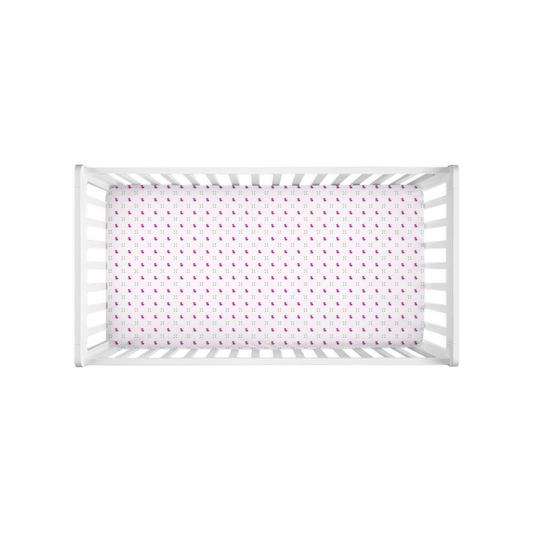 Simple Dog and Bone Pattern Crib Sheet (Pink)