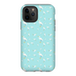 Snowy Egret  Pattern  iPhone Case (Blue)