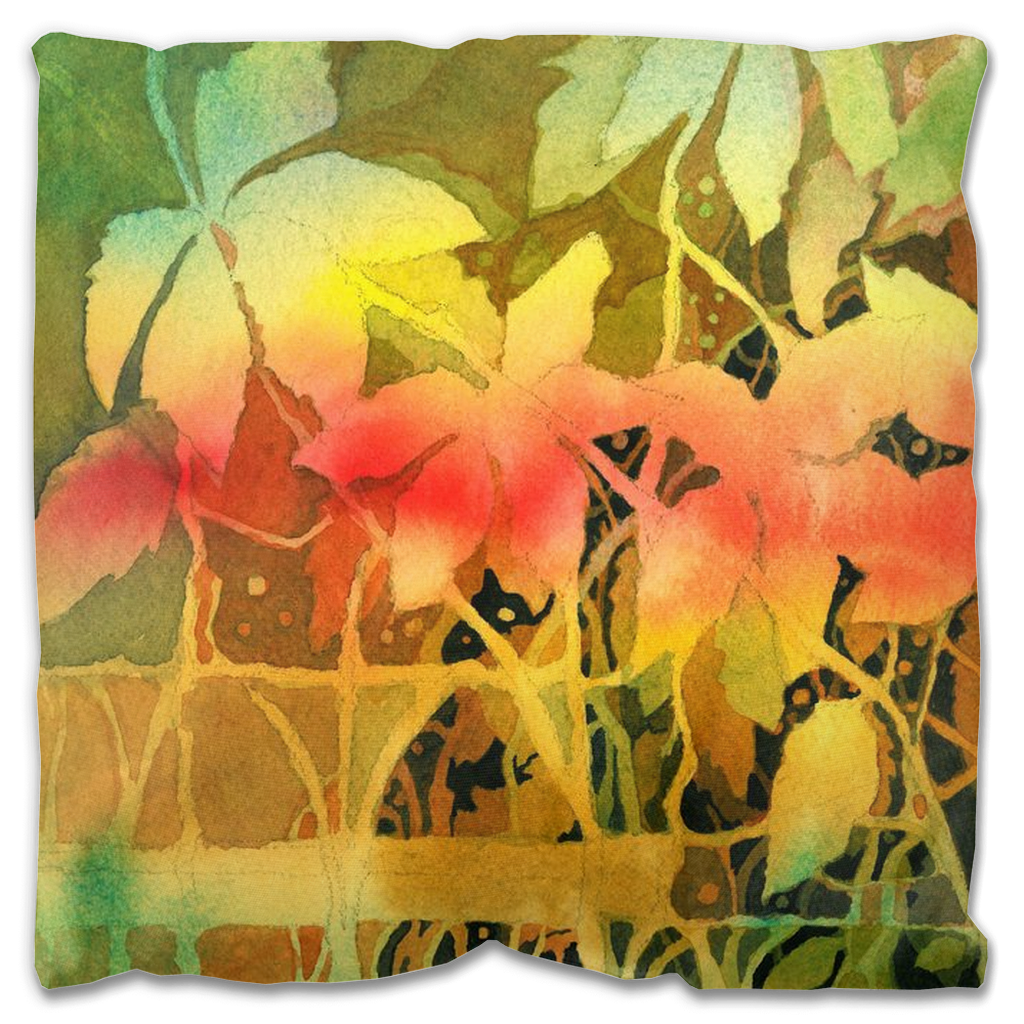 Autumn Woodvine Outdoor Pillow