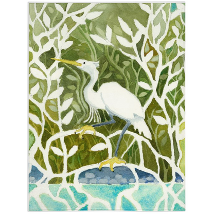 Snowy Egret  Mangrove Minky Blanket