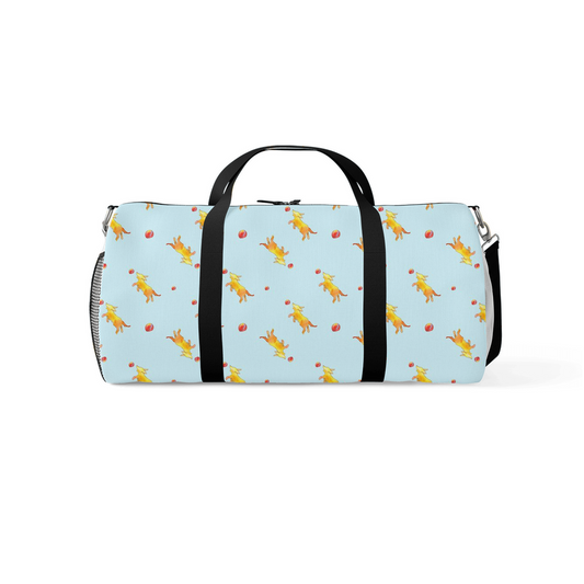 Playful Puppy Pattern Duffle Bag (Blue)