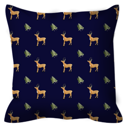 Deer and Trees Pattern (Dark Blue)