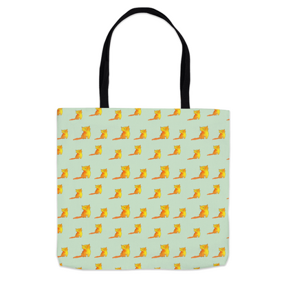 Happy Cat Pattern Tote Bag (Green)