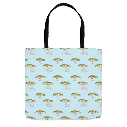 Elephant and Trees Pattern Tote Bag (Blue)