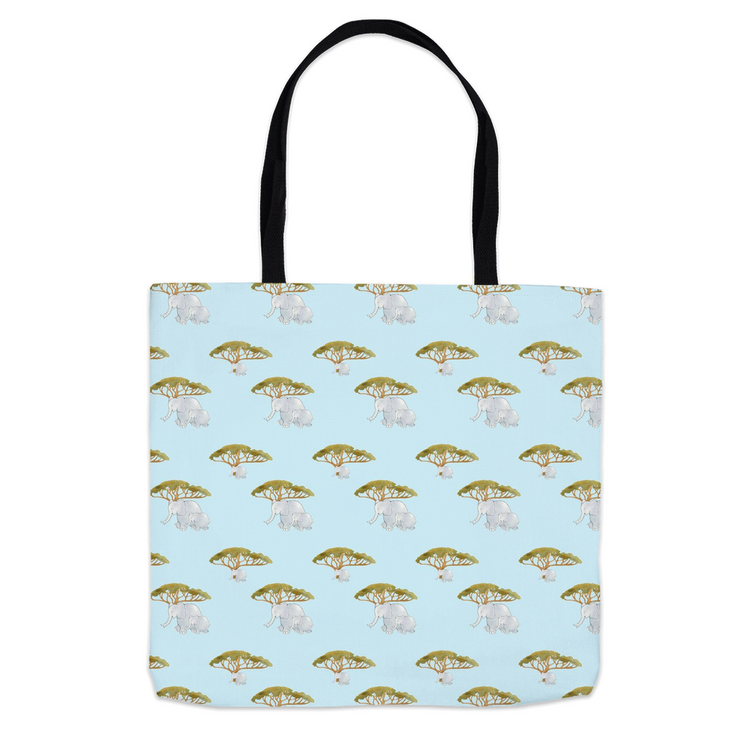 Elephant and Trees Pattern Tote Bag (Blue)