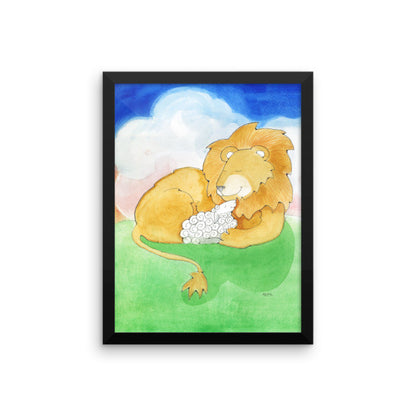 Lion and Lamb Framed Photo Paper Poster