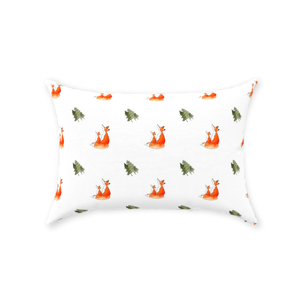 Fox and Trees Pattern (White)