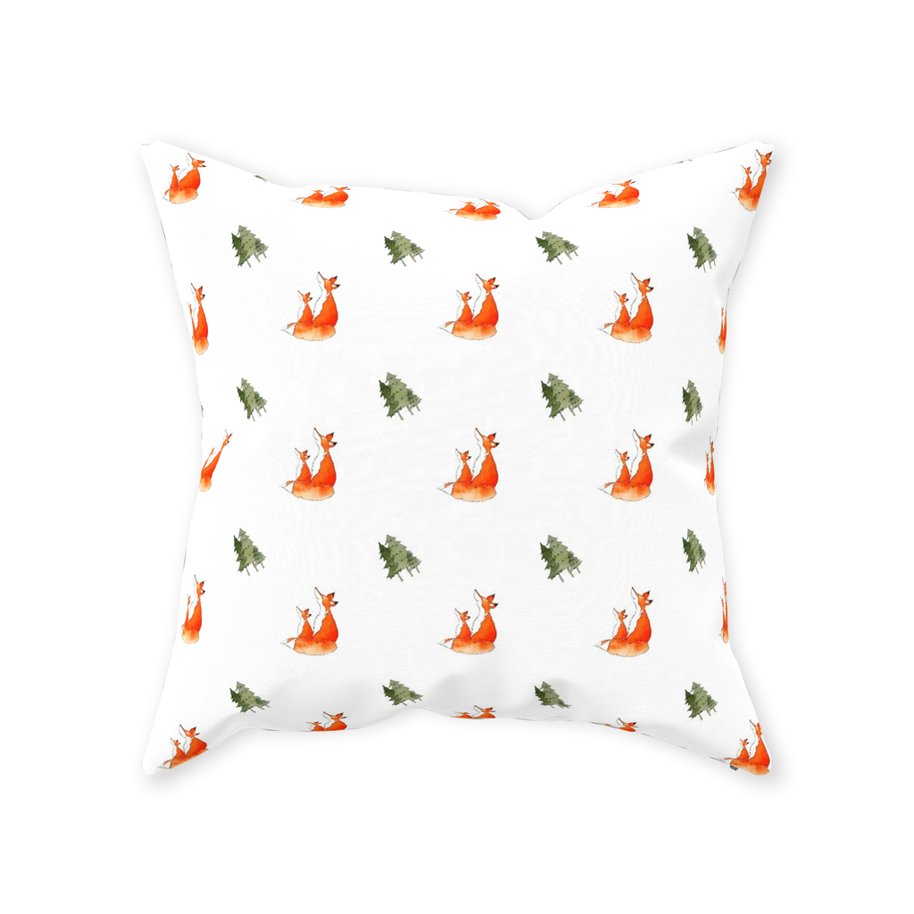 Fox and Trees Pattern (White)