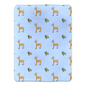 Deer and Trees Pattern Sherpa Blanket (Blue)