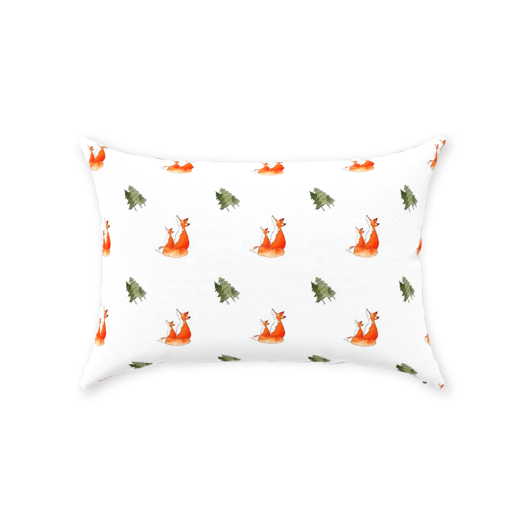 Fox and Trees Pattern (White)