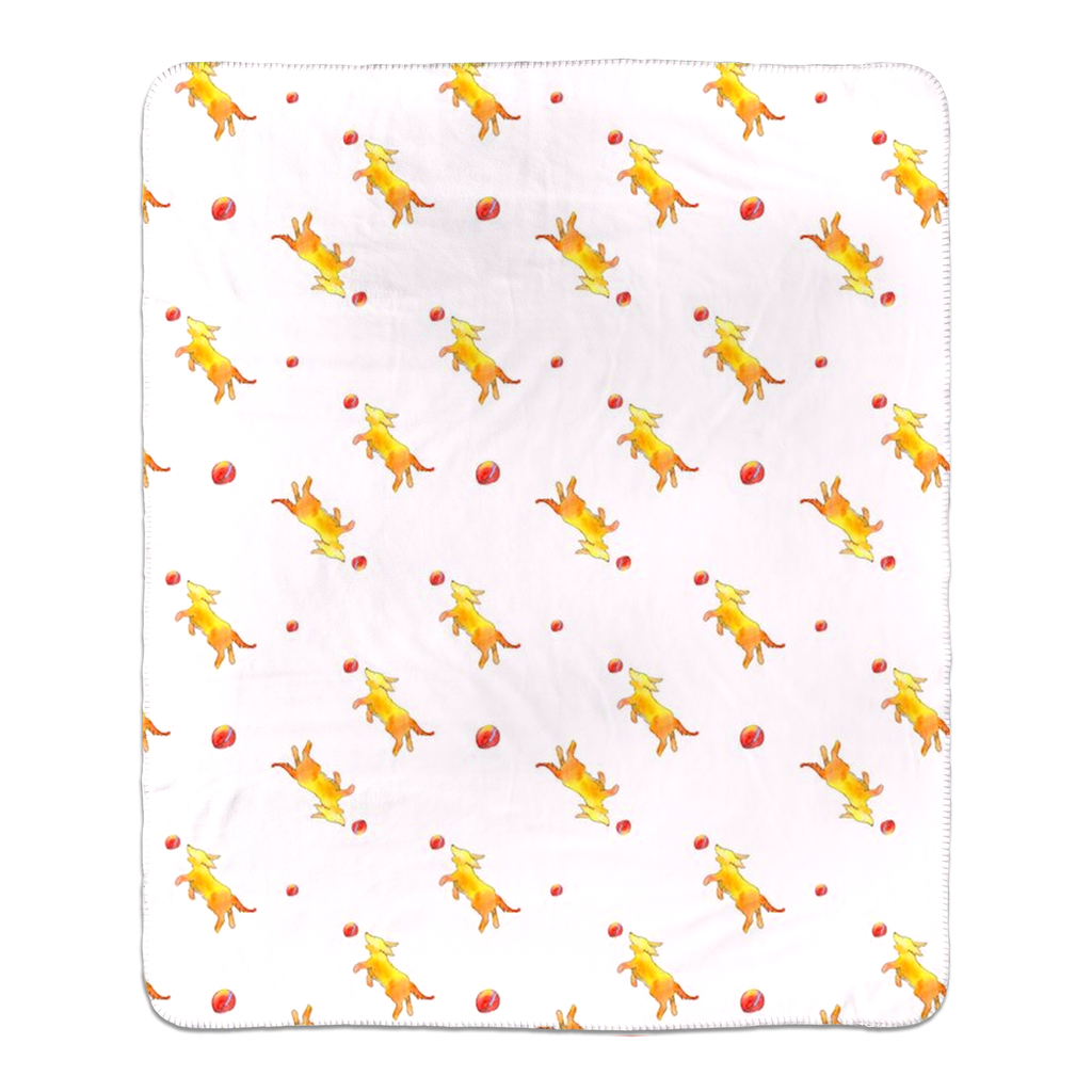 Playful Puppy Pattern Sherpa Blanket ( Pink)