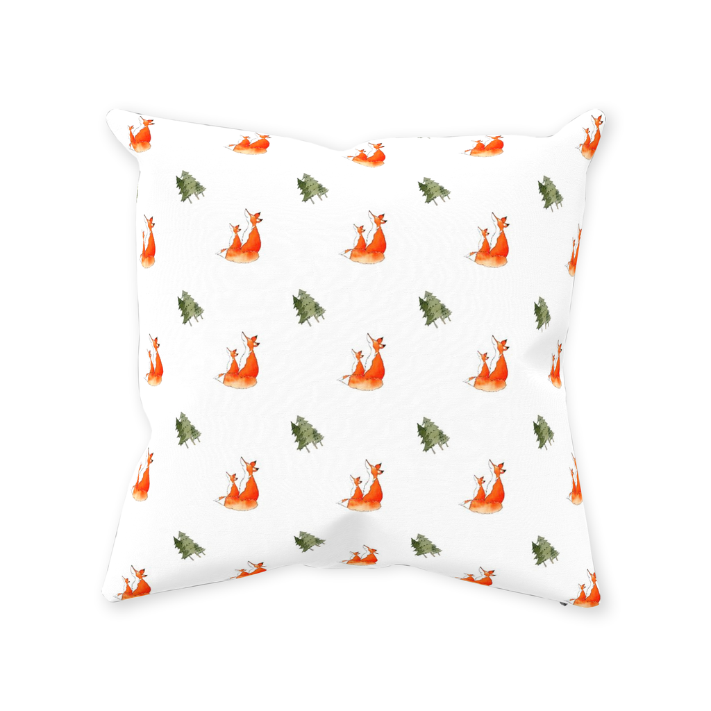 Fox and Trees Pattern (White)