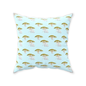 Elephants and Trees PatternThrow Pillow (blue)