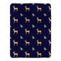 Deer and Trees Pattern Sherpa Blanket (Dark Blue)