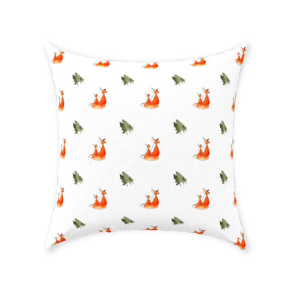 Fox and Trees Pattern (White)