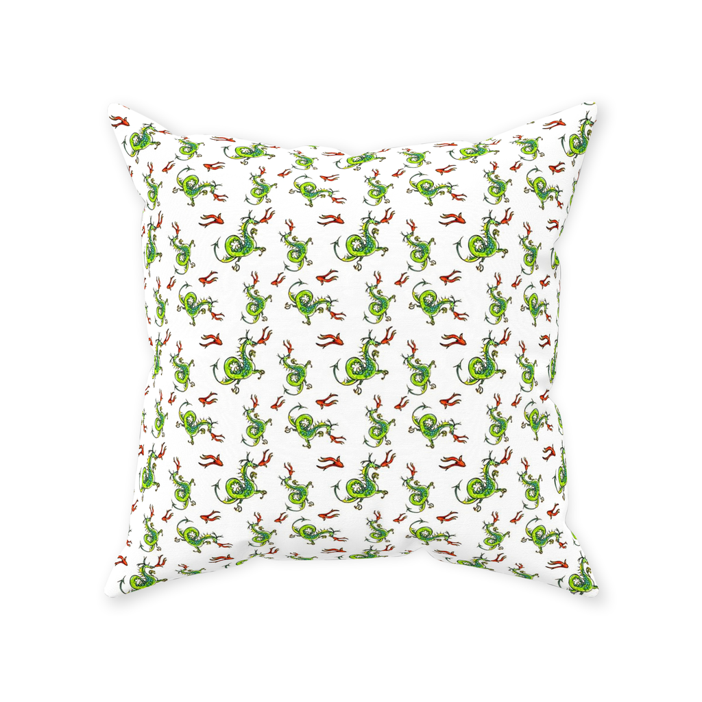 Fire Breathing Dragon  Pattern Throw Pillow