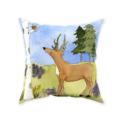 Antlers, Aspen, Ants, Alpine Asters Throw Pillow