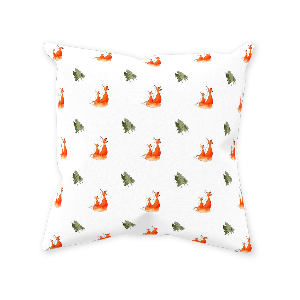 Fox and Trees Pattern (White)