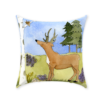 Antlers, Aspen, Ants, Alpine Asters Throw Pillow