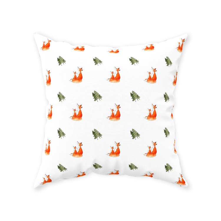 Fox and Trees Pattern (White)