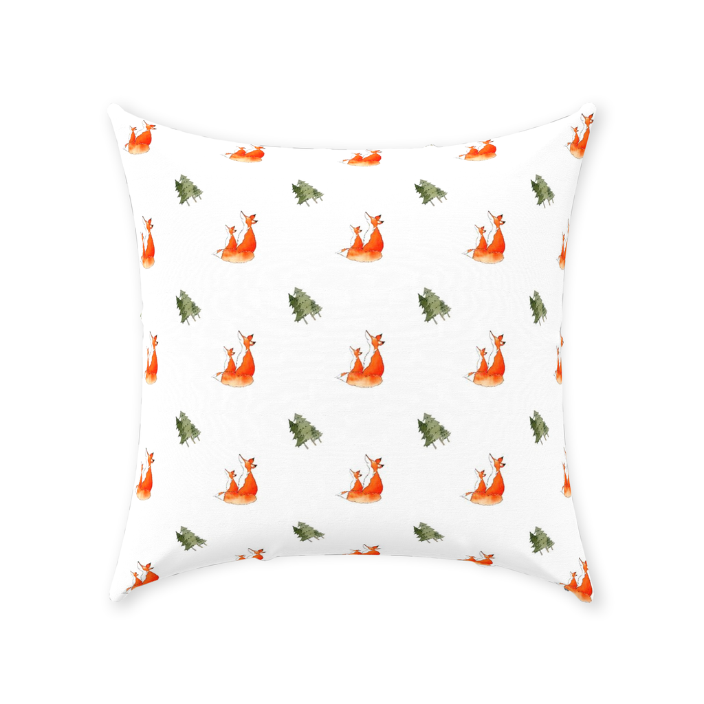 Fox and Trees Pattern (White)