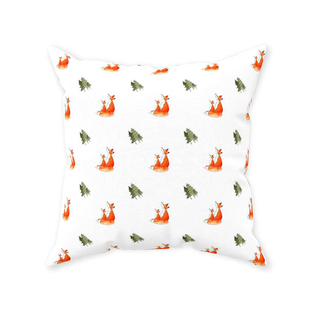 Fox and Trees Pattern (White)