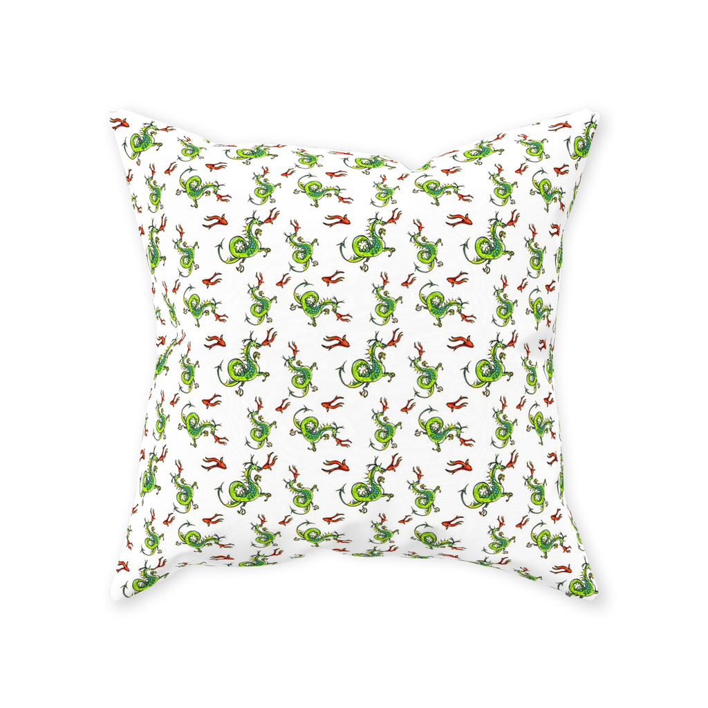 Fire Breathing Dragon  Pattern Throw Pillow