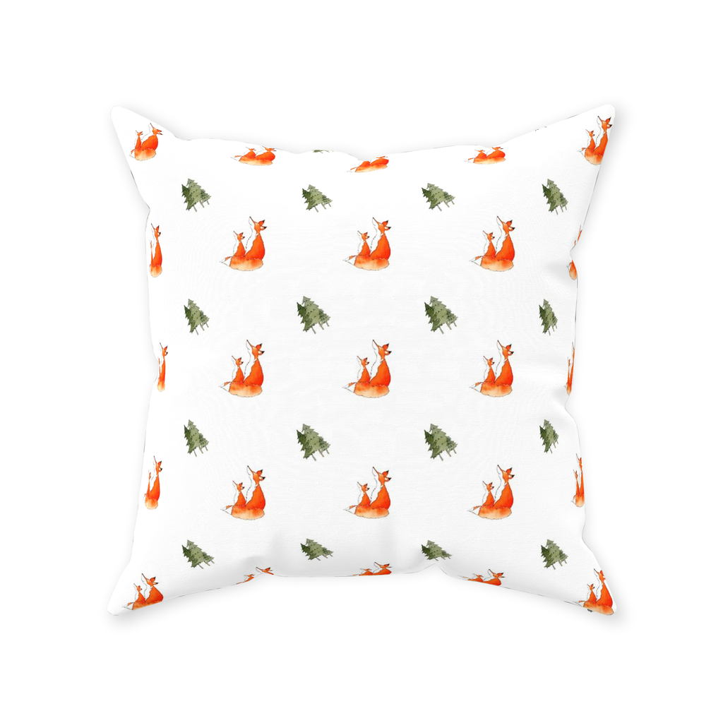 Fox and Trees Pattern (White)