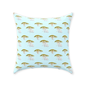 Elephants and Trees PatternThrow Pillow (blue)