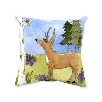 Antlers, Aspen, Ants, Alpine Asters Throw Pillow